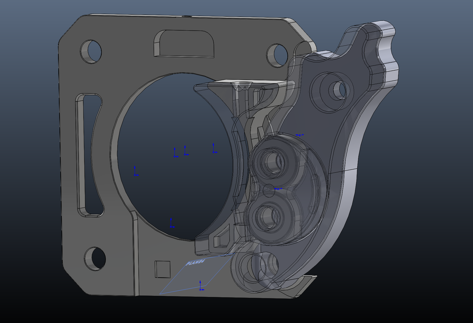 XL Nextruder Main Plate and Idler Lever for rigid filaments