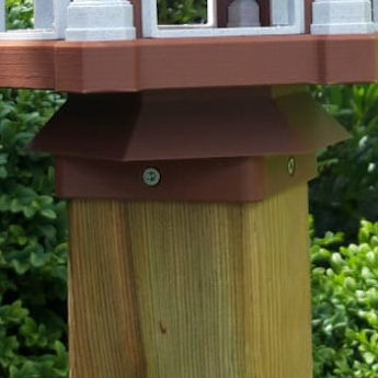 Halter für Gothic Bird Feeder auf 9x9cm Pfosten/ Holder for Gothic Bird Feeder on 9x9cm pole