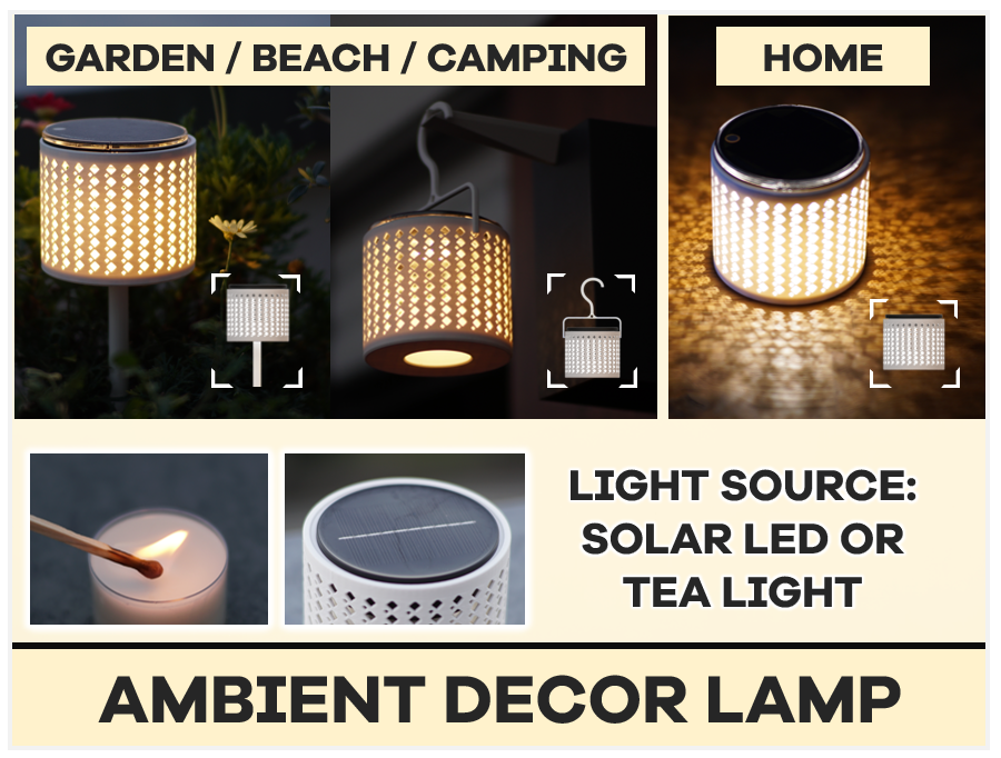 Design Lamp: Solar Lamp, Tea Light Lamp