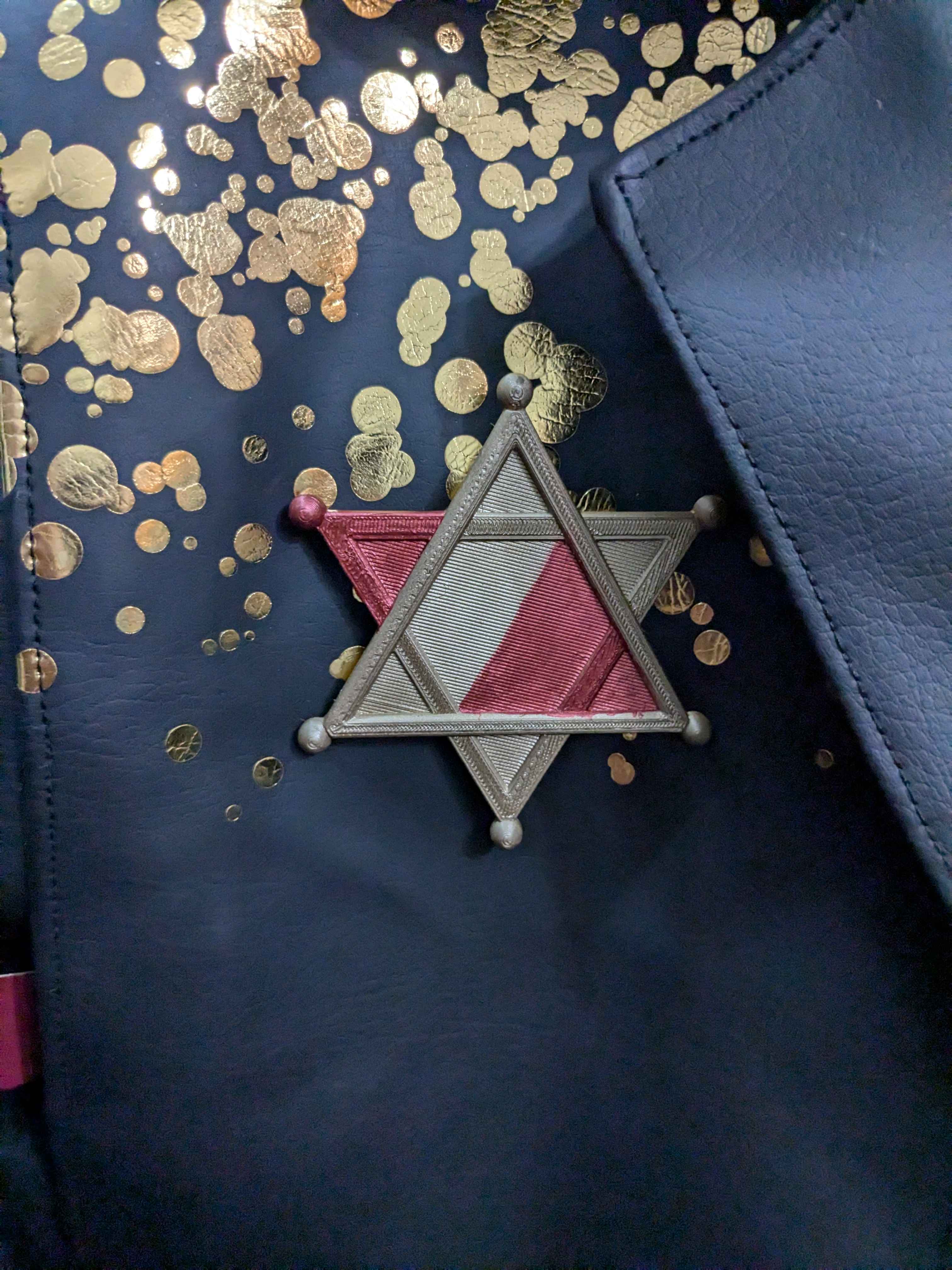 Double Face - Last Mission Cosplay Accessories- Sherriff's Star, Puzzle Piece, Triangle Buckle