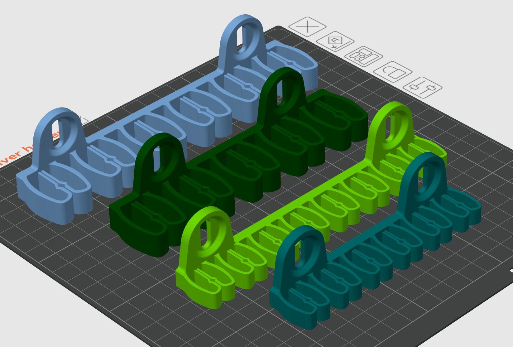 Skadis Screwdriver Holder (T-Clip) 3D model thumbnail