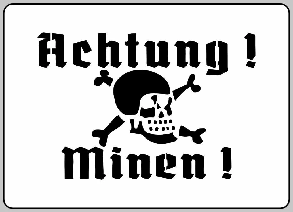 ACHTUNG MINEN - stencil by Mgr. Pavel Krist | Download free STL model ...