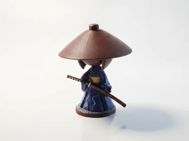 Chibi Lady Samurai Figurine Cute Collectible 3D Printable