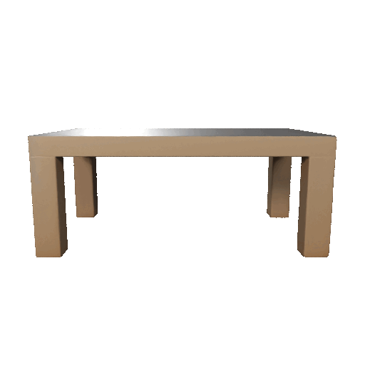 Low Poly Wooden Table 3D Model — miniatura 2