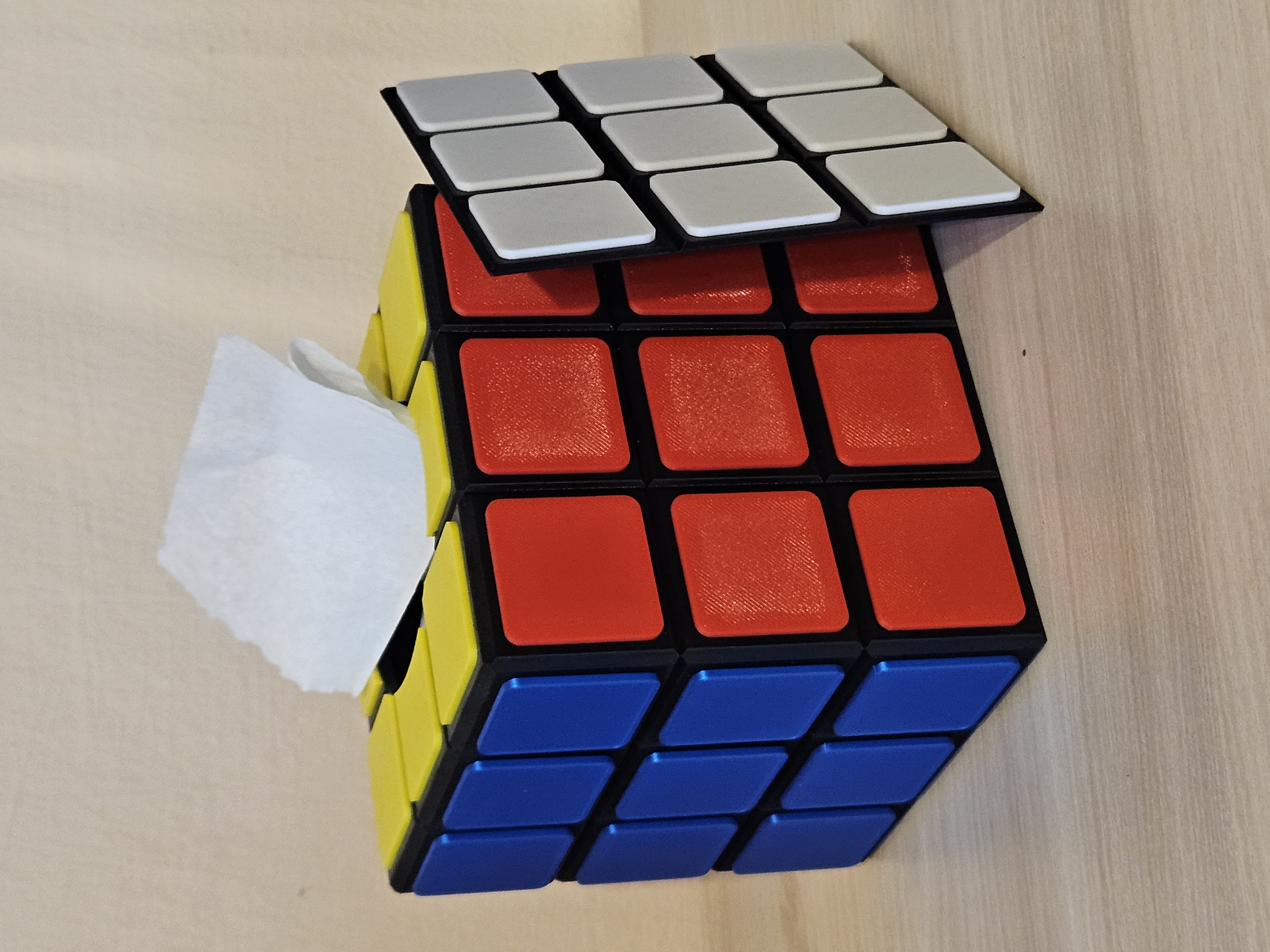 Bottom for Rubik's Cube Tissue Box Cover for Single Color Printers