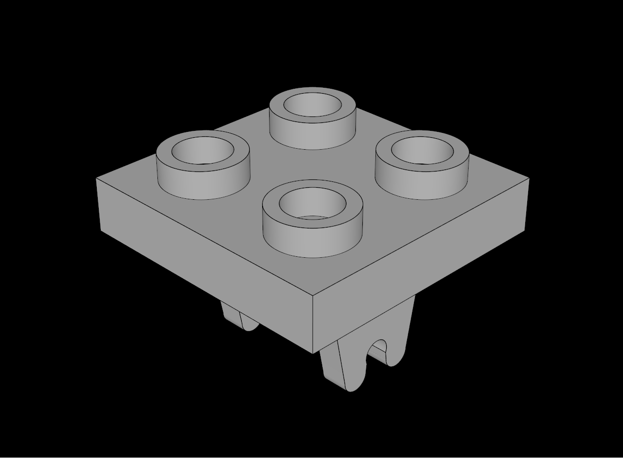 Lego Compatible (8.dat) Plate  2 x  2 with 2 Wheel Clips Perpendicular