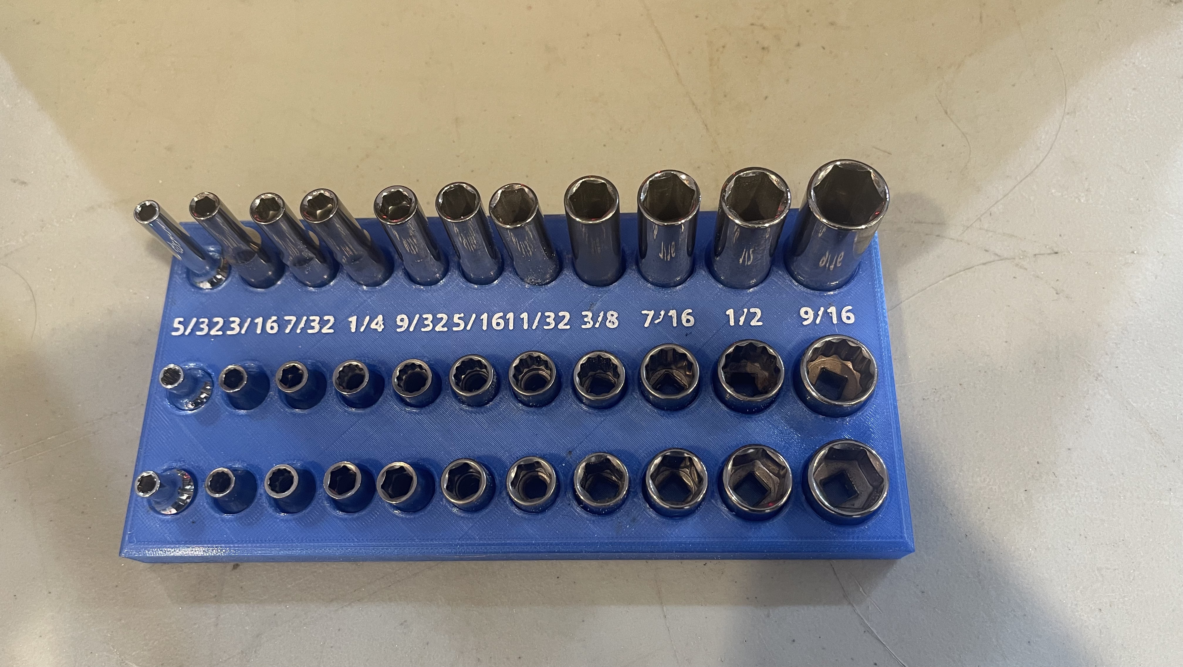 Socket trays: Universal 1/4" SAE