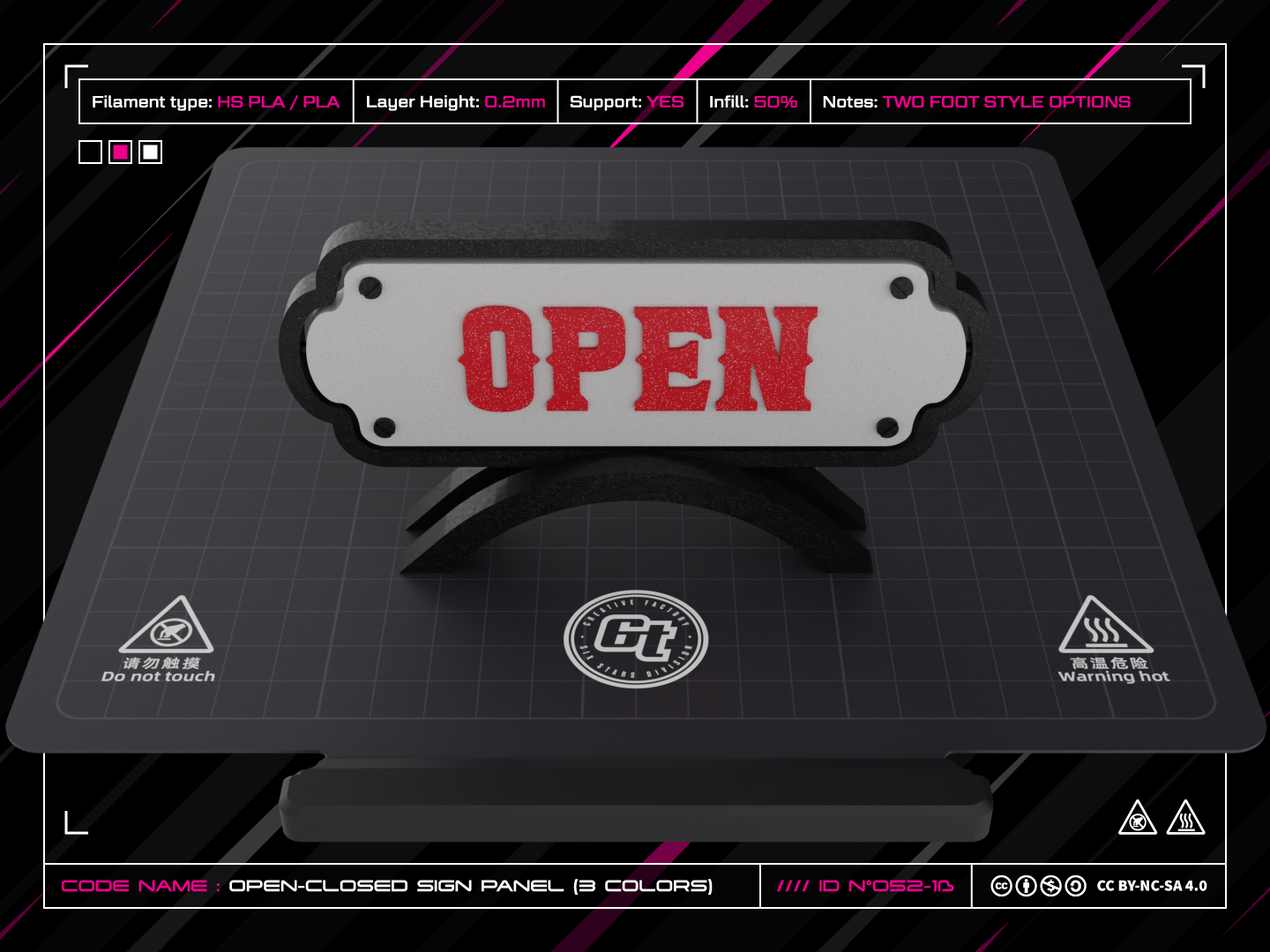 Miniatura 2 do modelo 3D Open/Closed Sign Panel (Saloon Feeling)