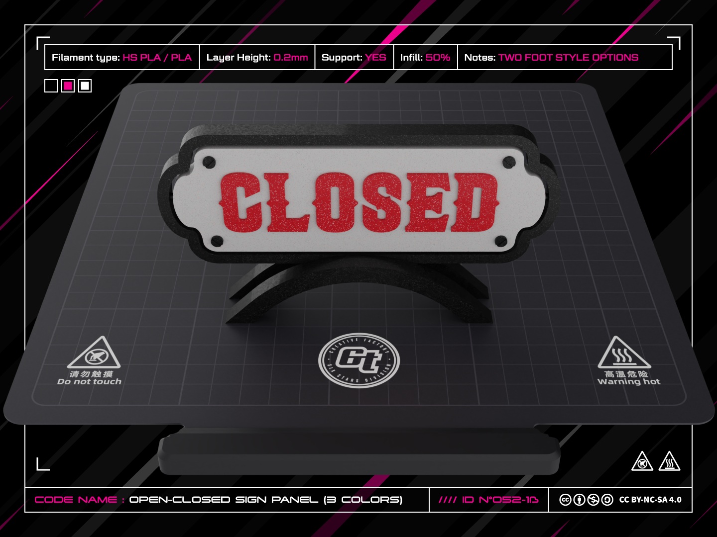 Open/Closed Sign Panel (Saloon Feeling) by 6Track | Download free STL ...