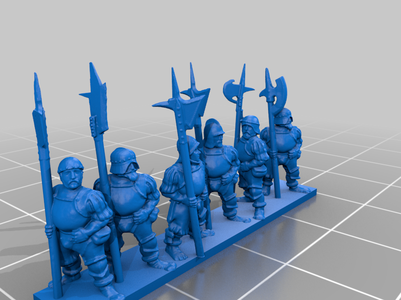 Miniatura 2 do modelo 3D Warmaster Empire Halberdiers