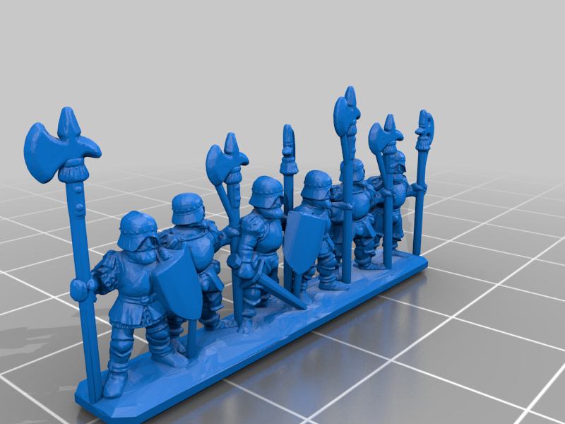 Miniatura 3 do modelo 3D Warmaster Empire Halberdiers