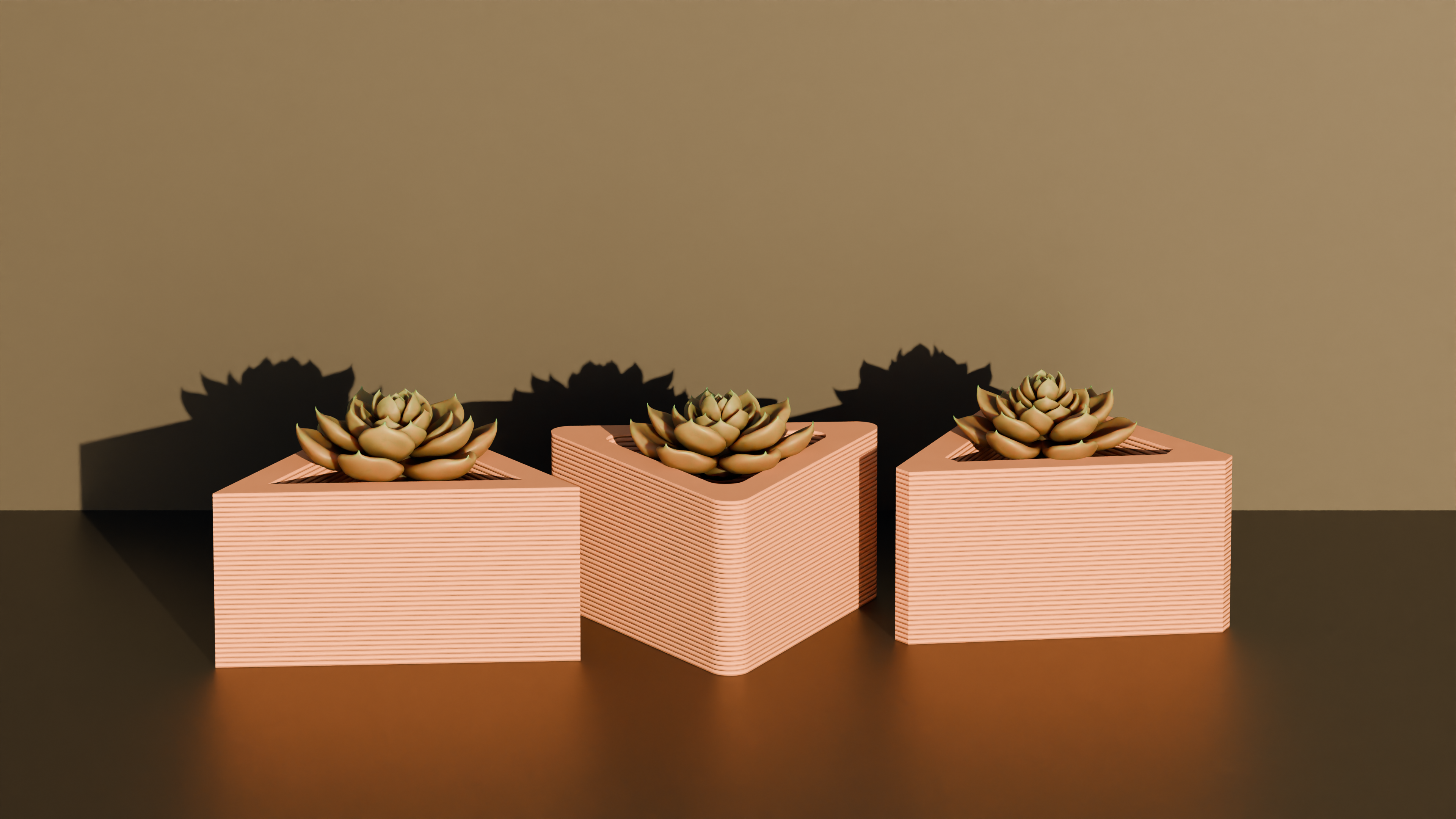 Triangle-Shapped Pot Plant - Home Decoration
