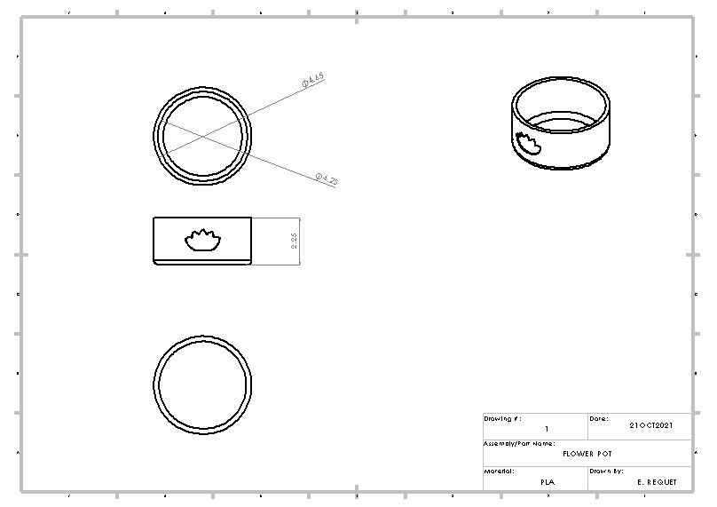 Miniatura 3 do modelo 3D Simple Flower Pot