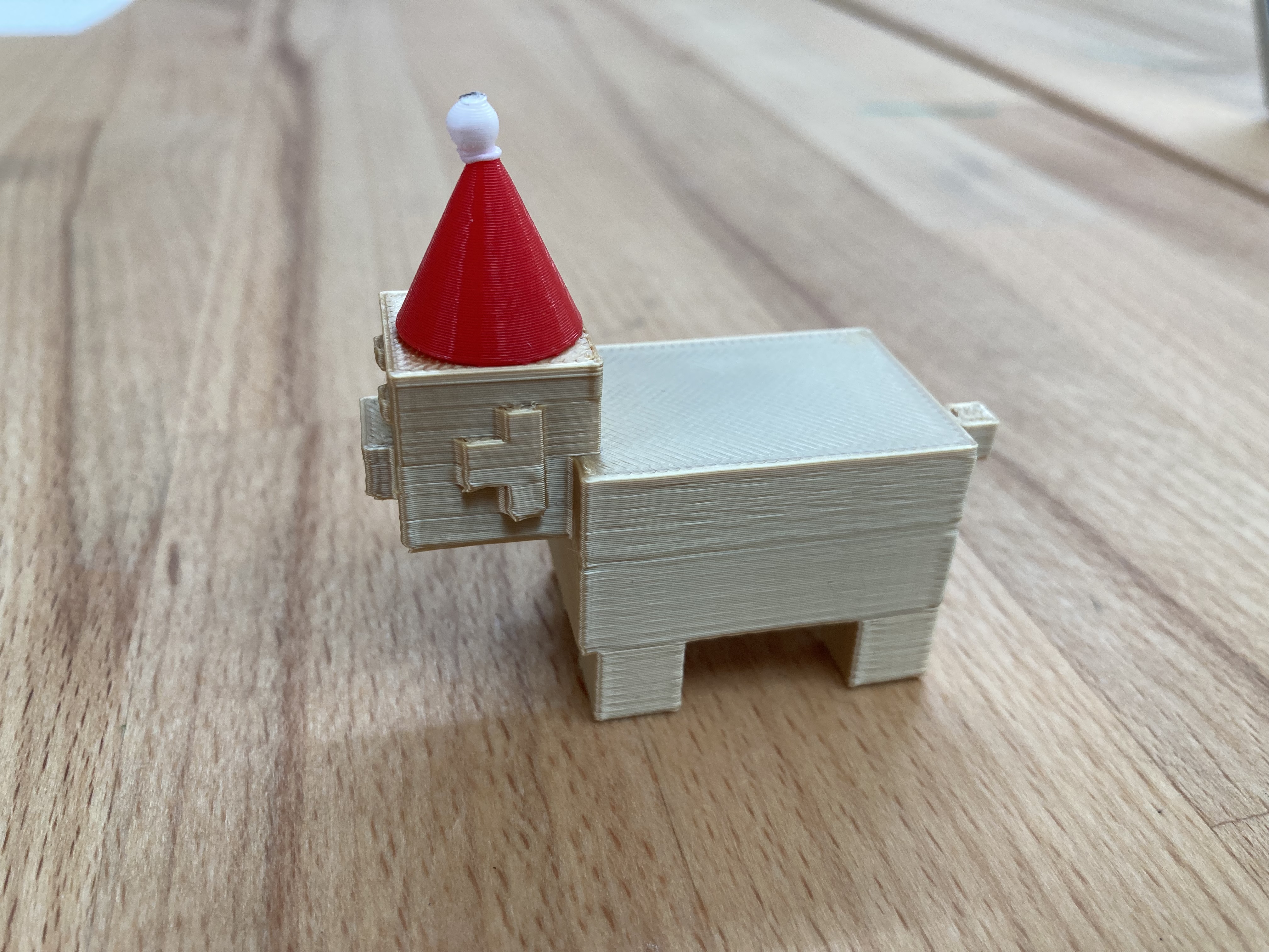 Vánoční Minecraft prase 3D model