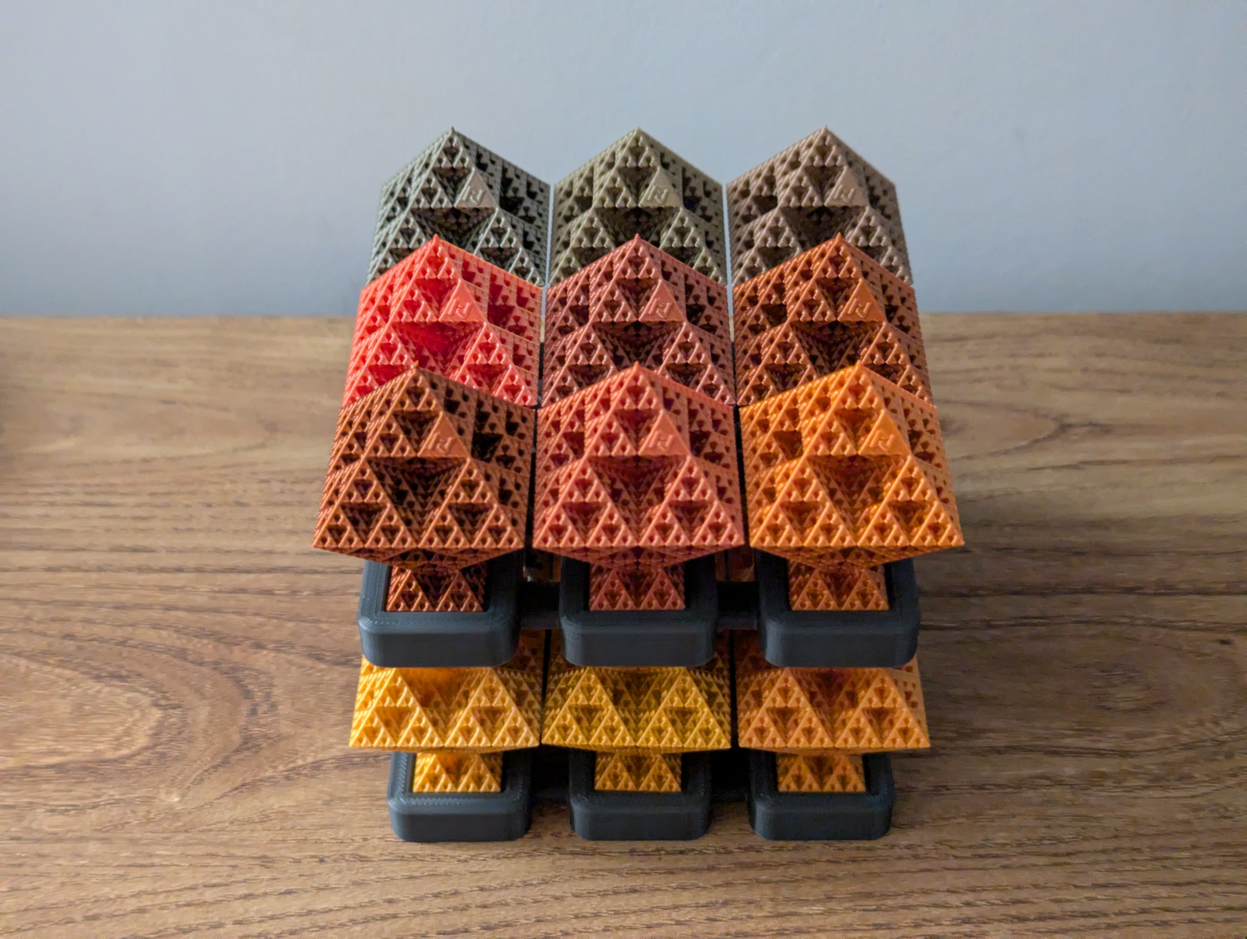 Stackable Filament Sample Display Stacking 3x3 Tray for Octahedroflake Max - Filament Sample Display by ...