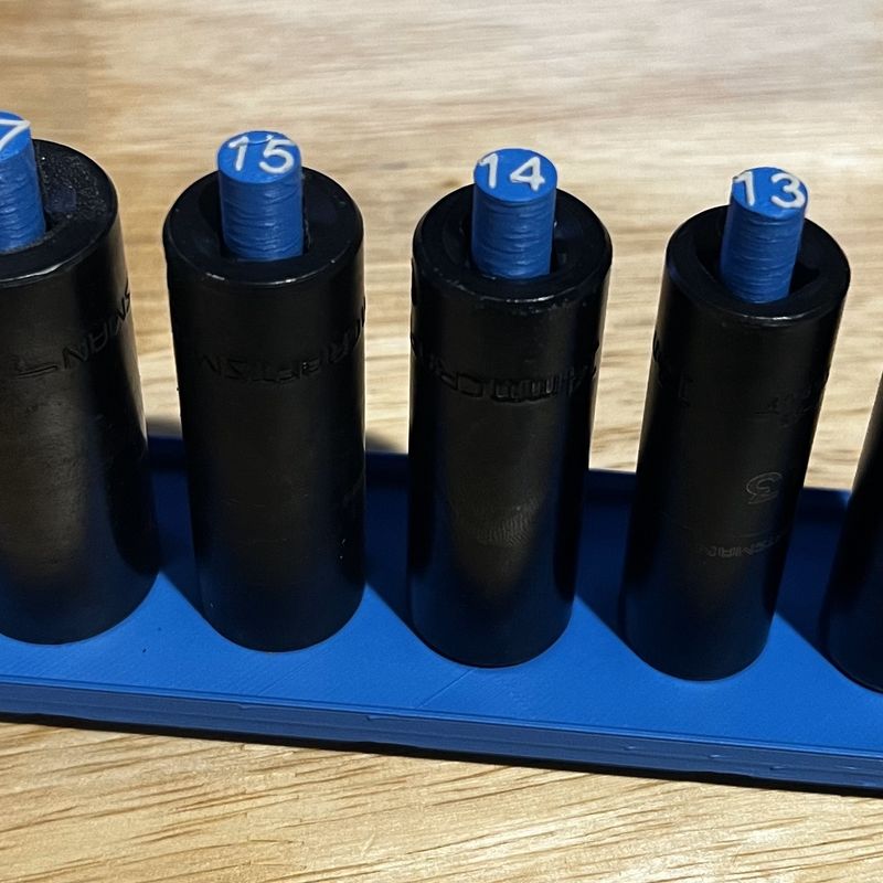 Gridfinity Peg Standing Metric & SAE Socket Holder - 3/8＂ Drive Socket ...