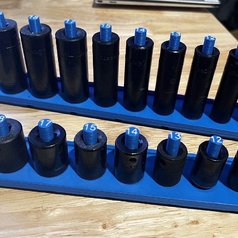 Gridfinity Peg Standing Metric & SAE Socket Holder - 3/8＂ Drive Socket ...