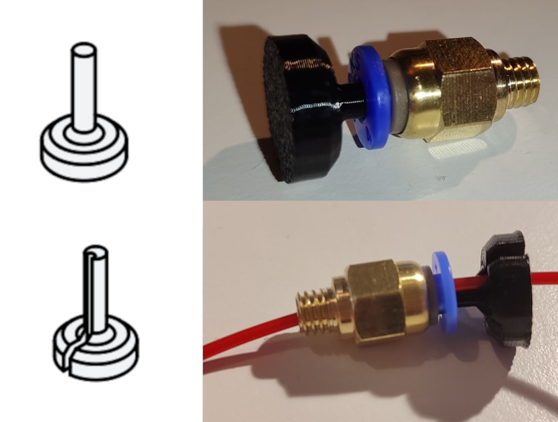 Bowden Plug (with and without filament)