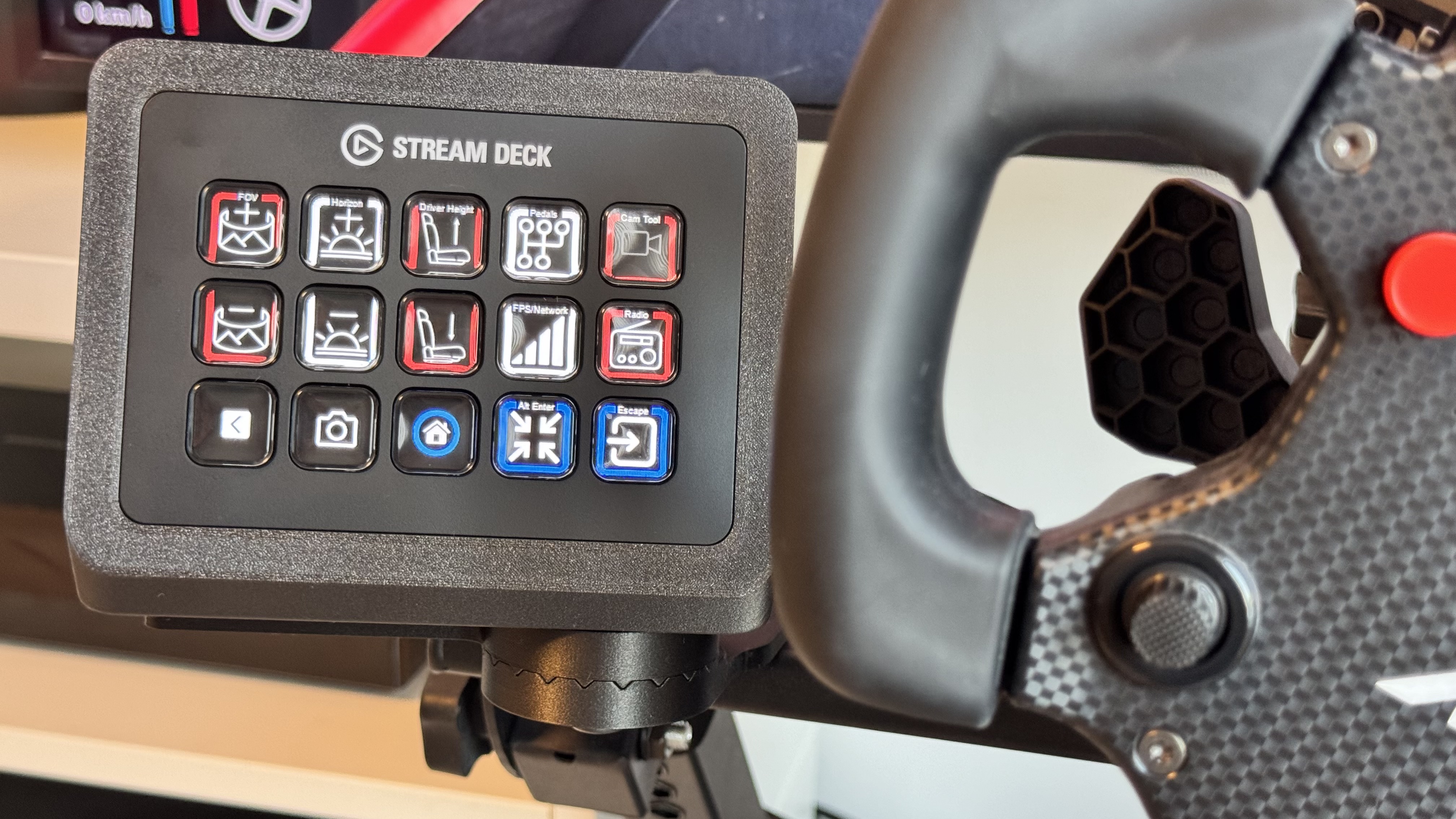 Elgato Stream Deck Case + Racing Rig Holder for NextLevel Wheel Stand 2.0