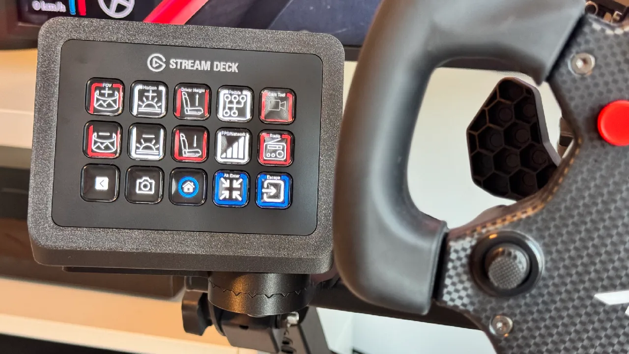 Sim racing rig Sim rig stream deck マウント Stream Deck XL and XL Combo Mount for Sim Racing Rig