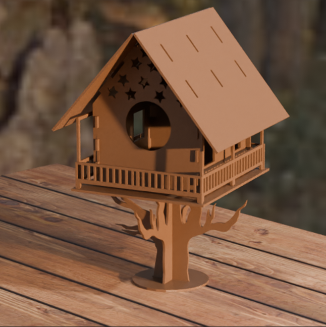 Snap-Fit Birdhouse — Modular 3D-Printed Bird Box (Tool-Free Assembly)