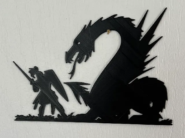 Warrior Vs Dragon Wall Art