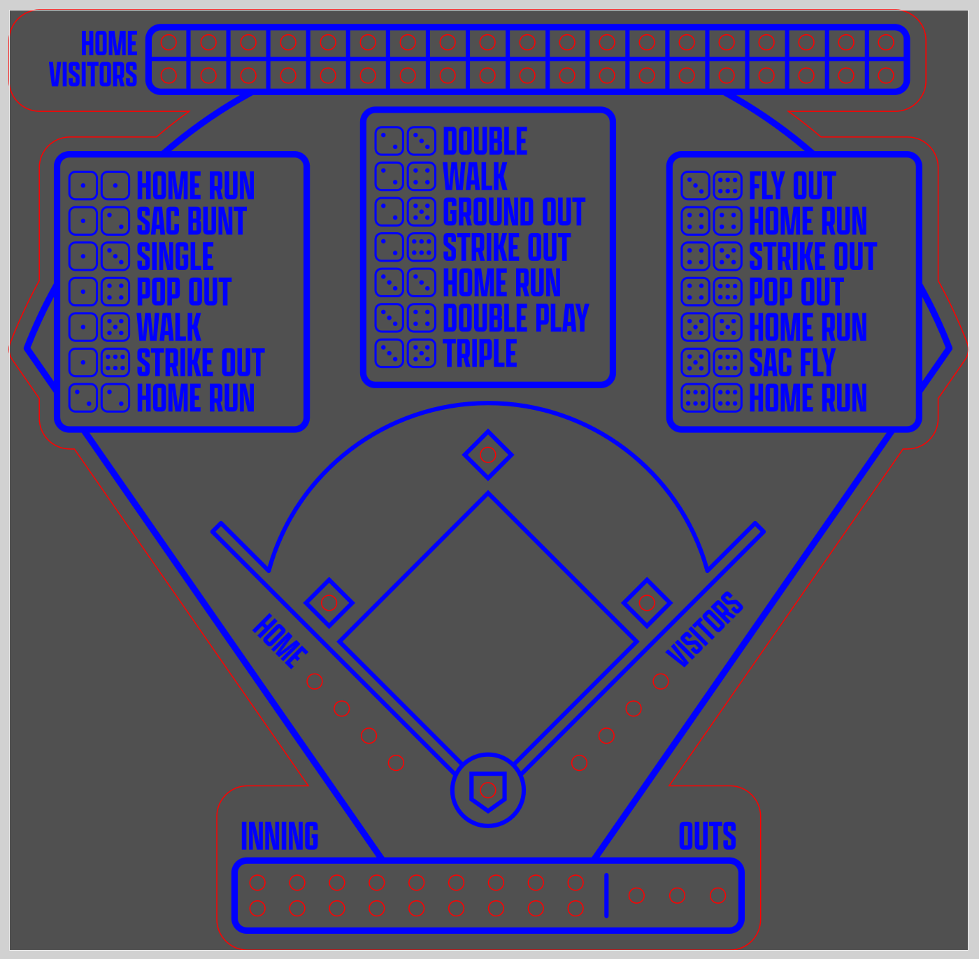 Dice Baseball for laser cutter