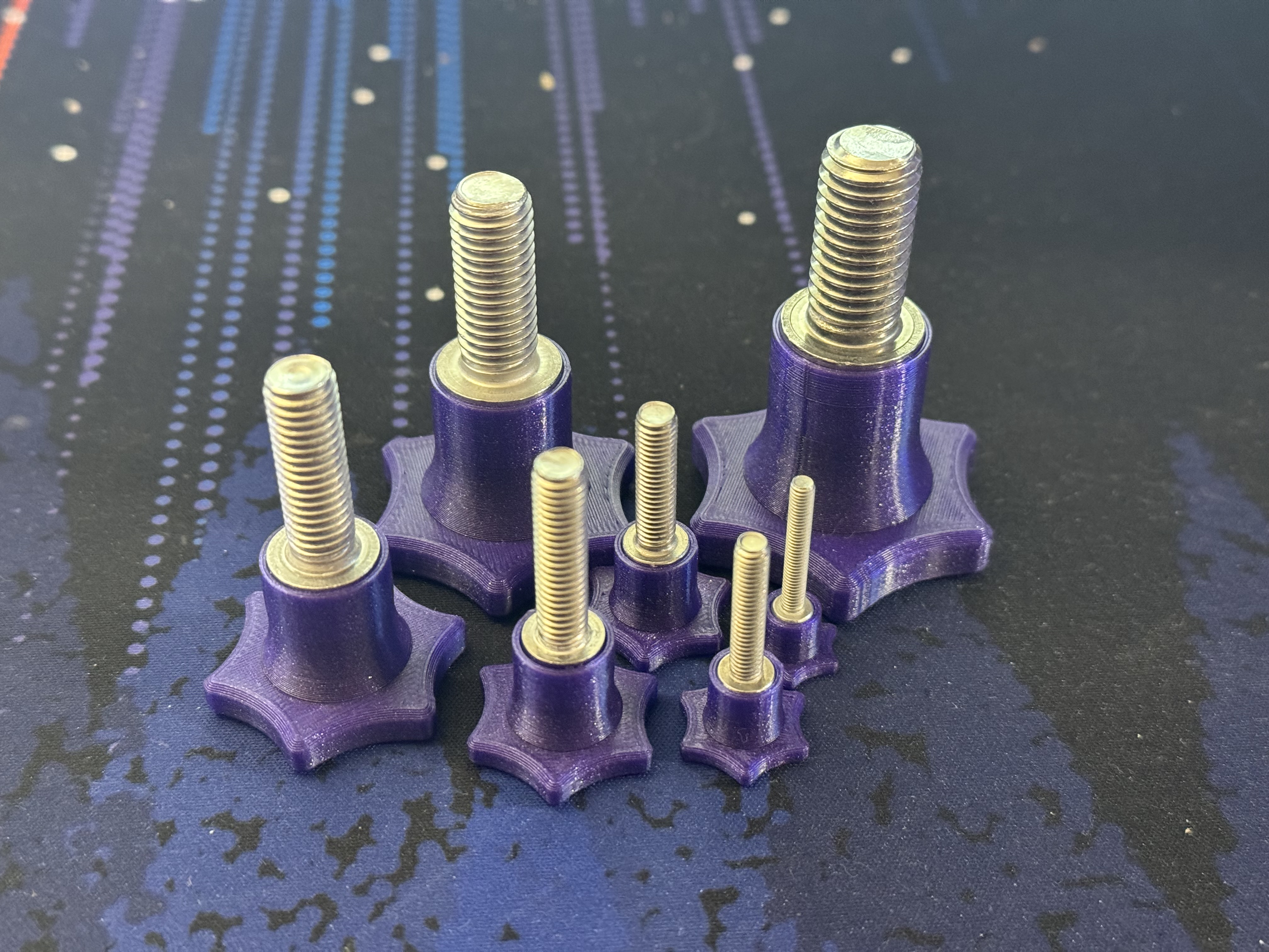 Swoopy Hexagon Thumb Screws (Metric and Inch)