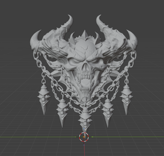 Demonic Skull Emblem – Dark Fantasy Gothic