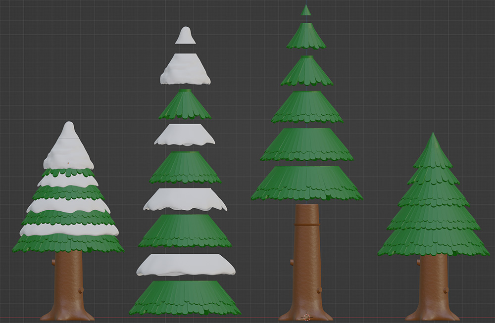 Miniatura 3 do modelo 3D Evergreen Snowy Tree
