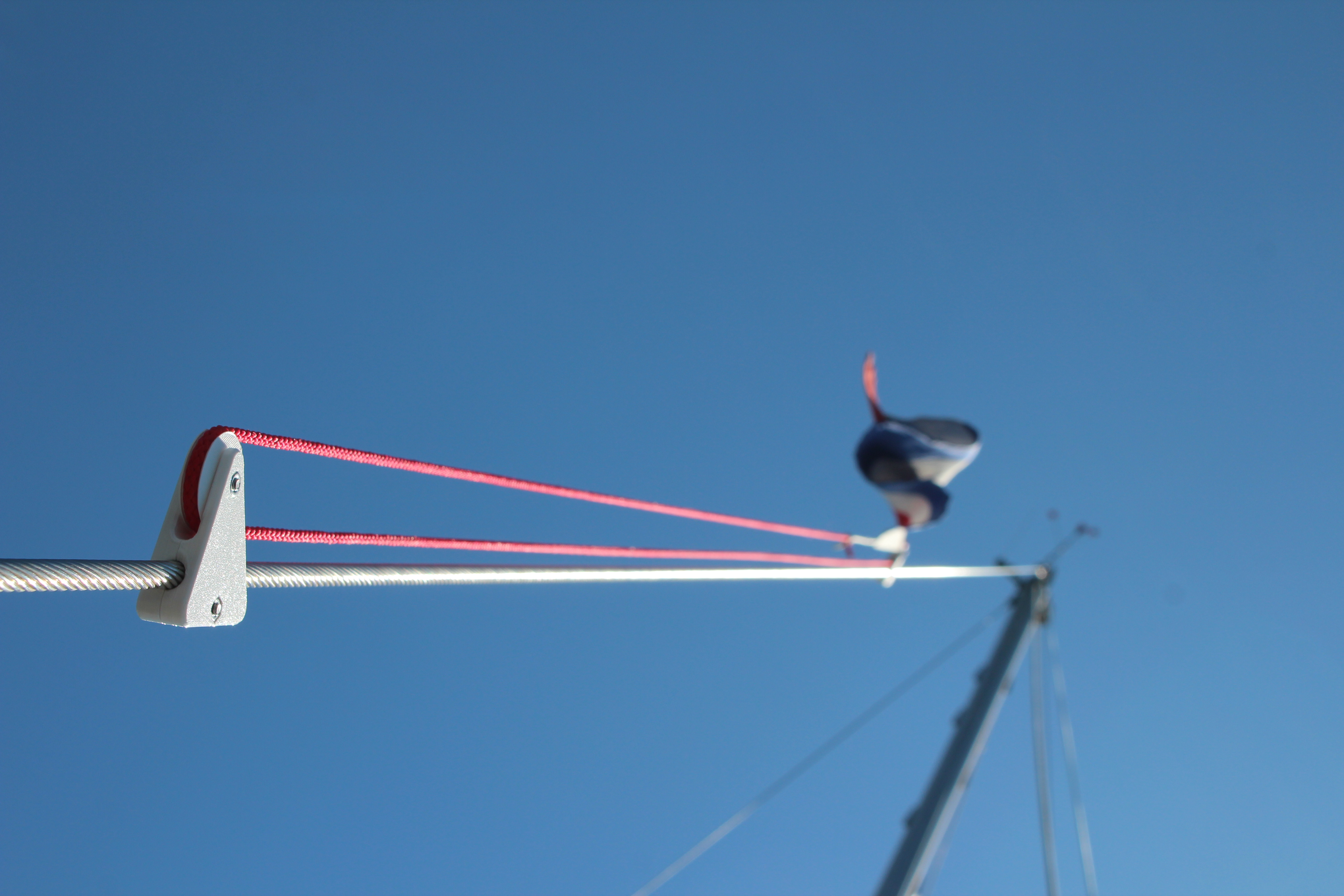 Flag system sailboat backstay