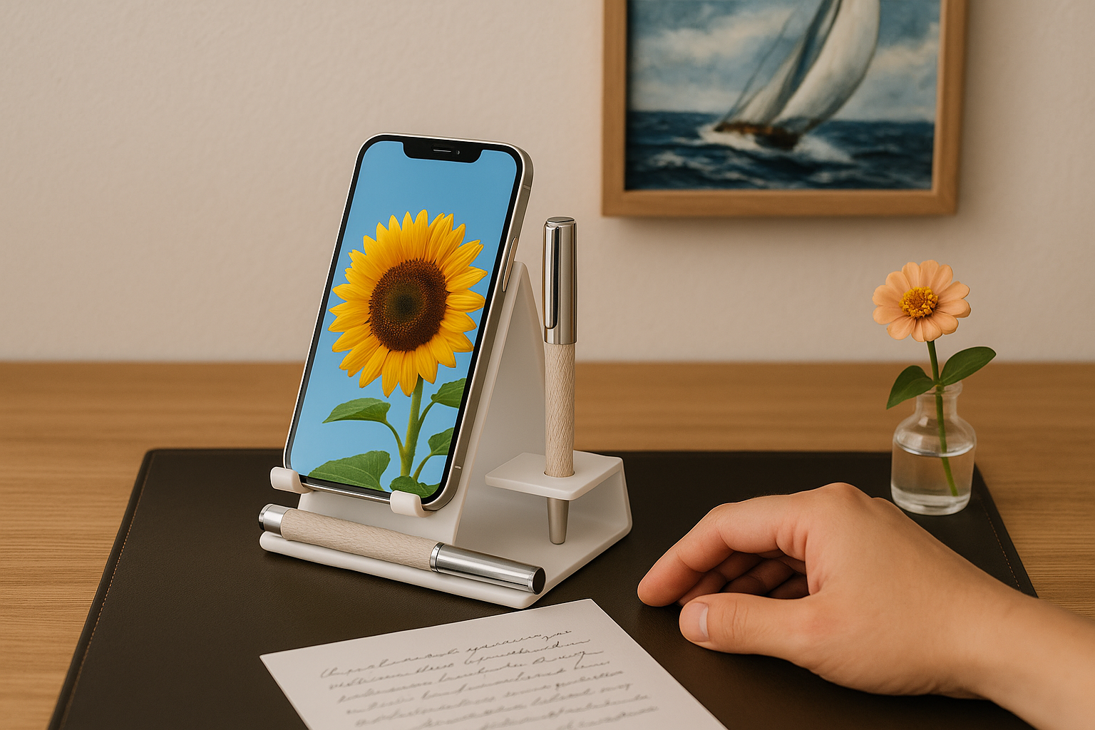 Mobile Phone & Pencil Stand – Klassik trifft Moderne