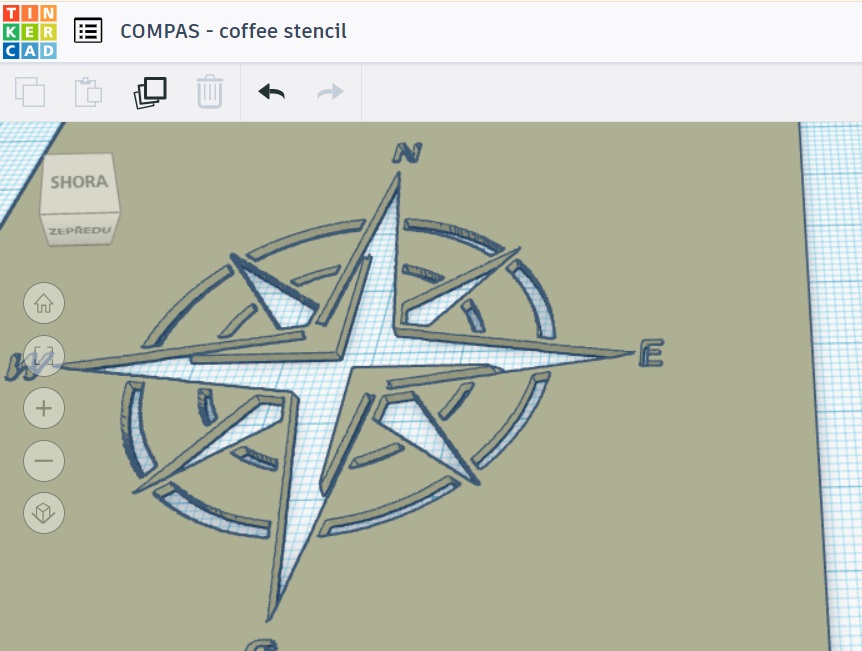 COMPASS - coffee stencil by Mgr. Pavel Krist | Download free STL model ...