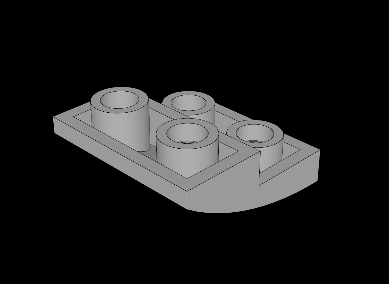 Lego Compatible (32803.dat) Slope Brick Curved  2 x  2 Inverted