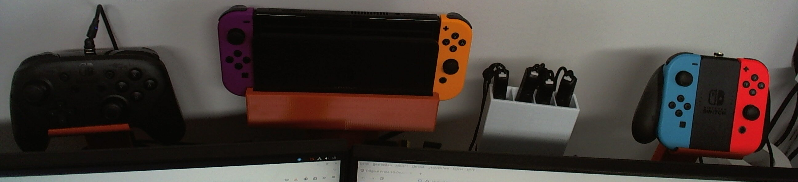 Holder for Nintendo Switch charging station, controller and controller rails (hand straps)