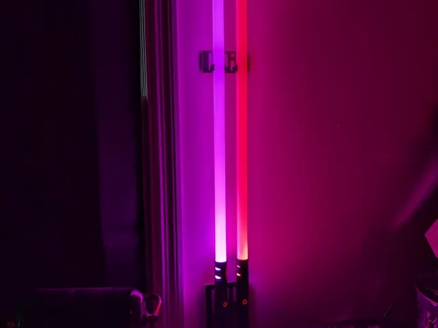 Two Piece Vertical Screw Mount Dual Light Saber Display