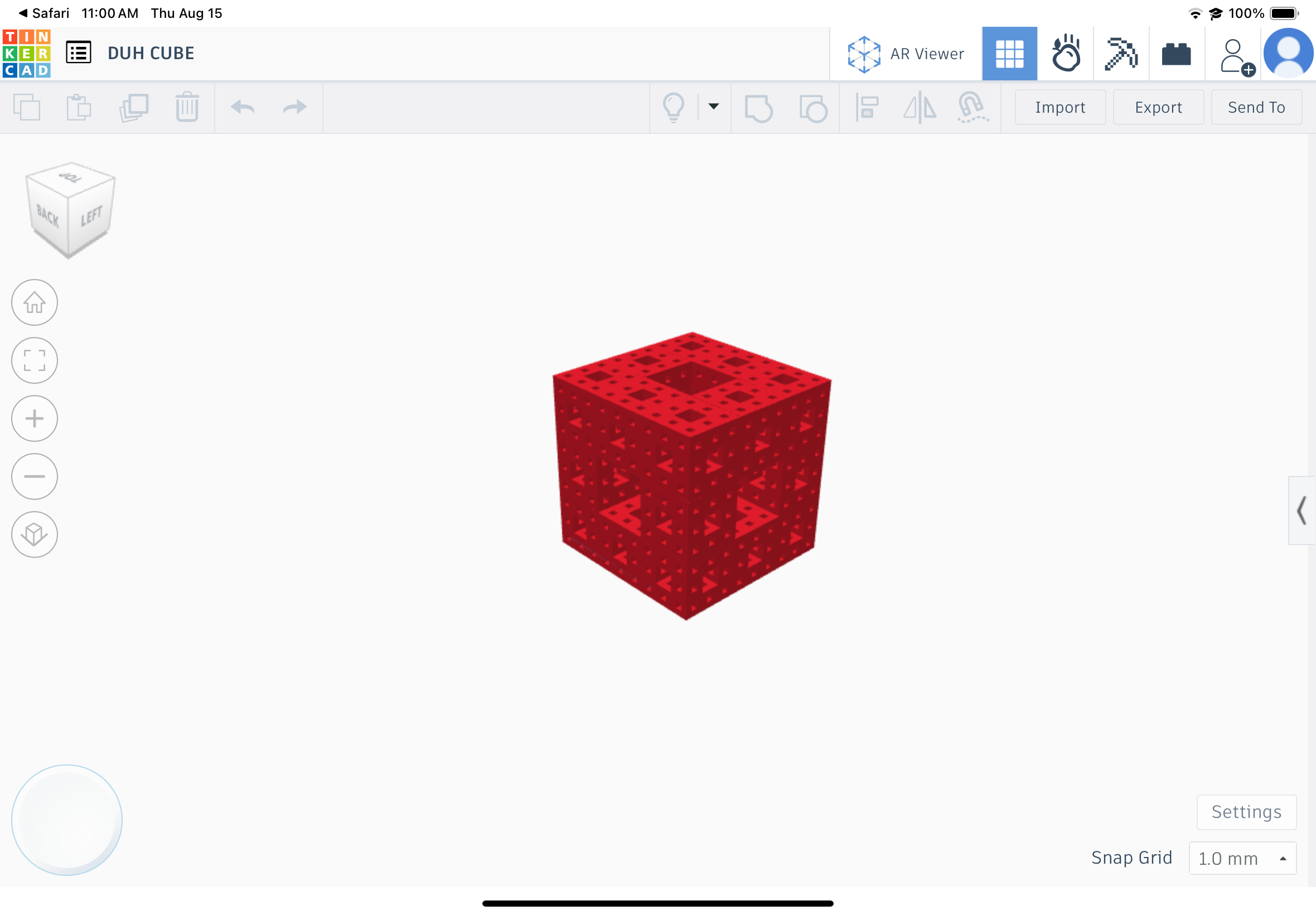 Miniatura 3 do modelo 3D Menger sponge