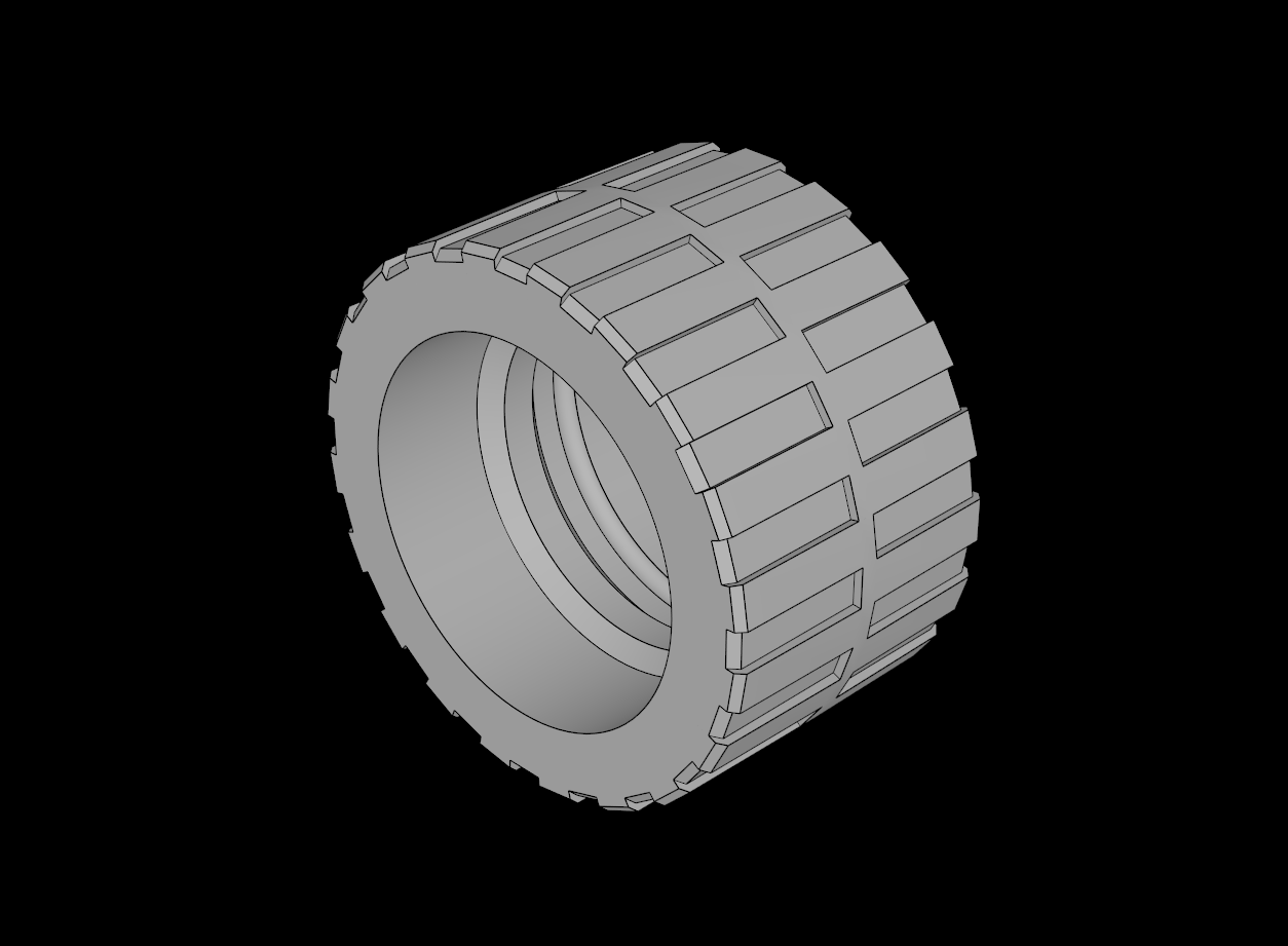 Lego Compatible (89201.dat) Tyre 14/ 26 x 18 Shallow Staggered Treads with Middle Band