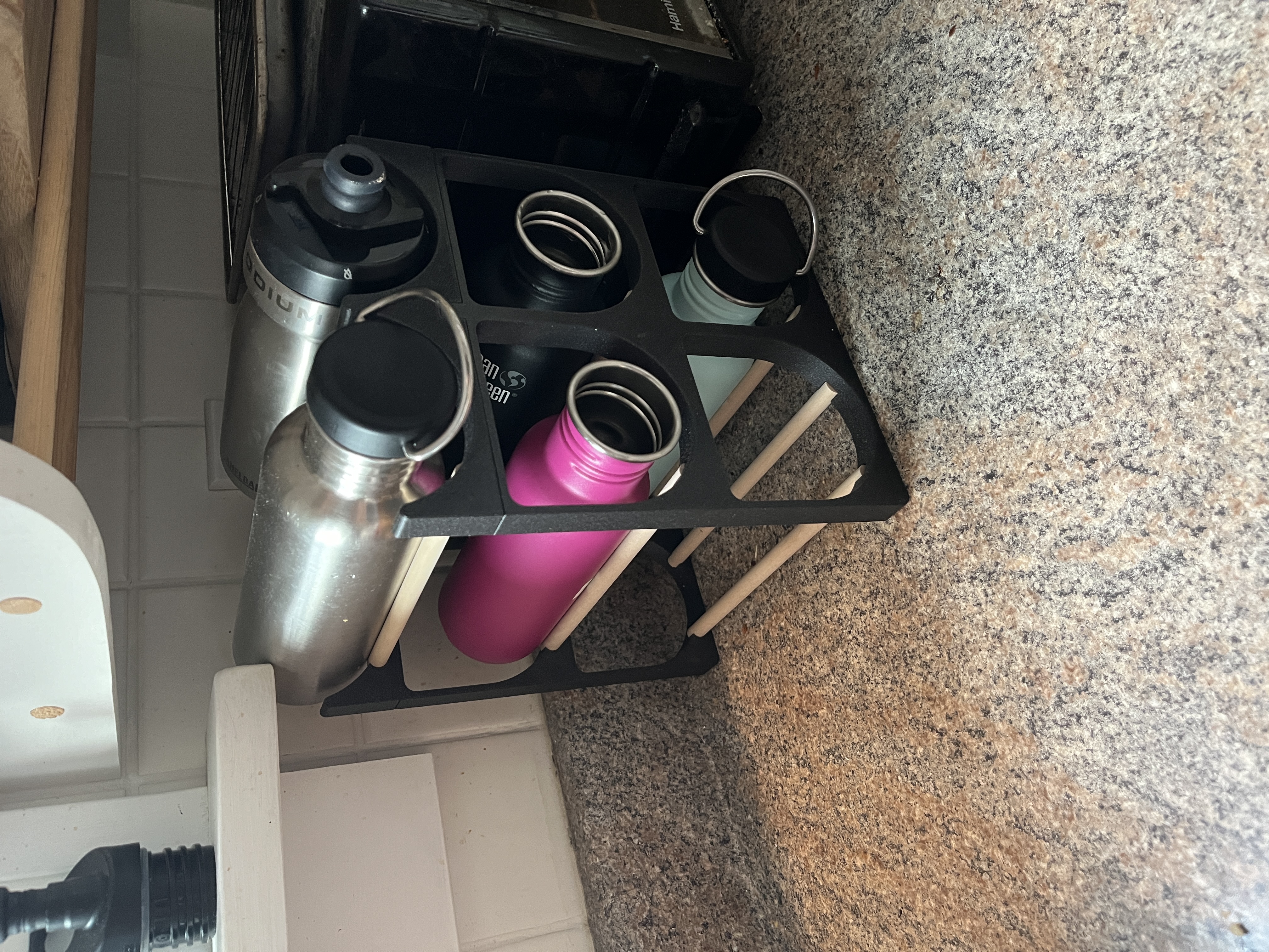 Water bottle Rack Using 3/8" Wood Dowels