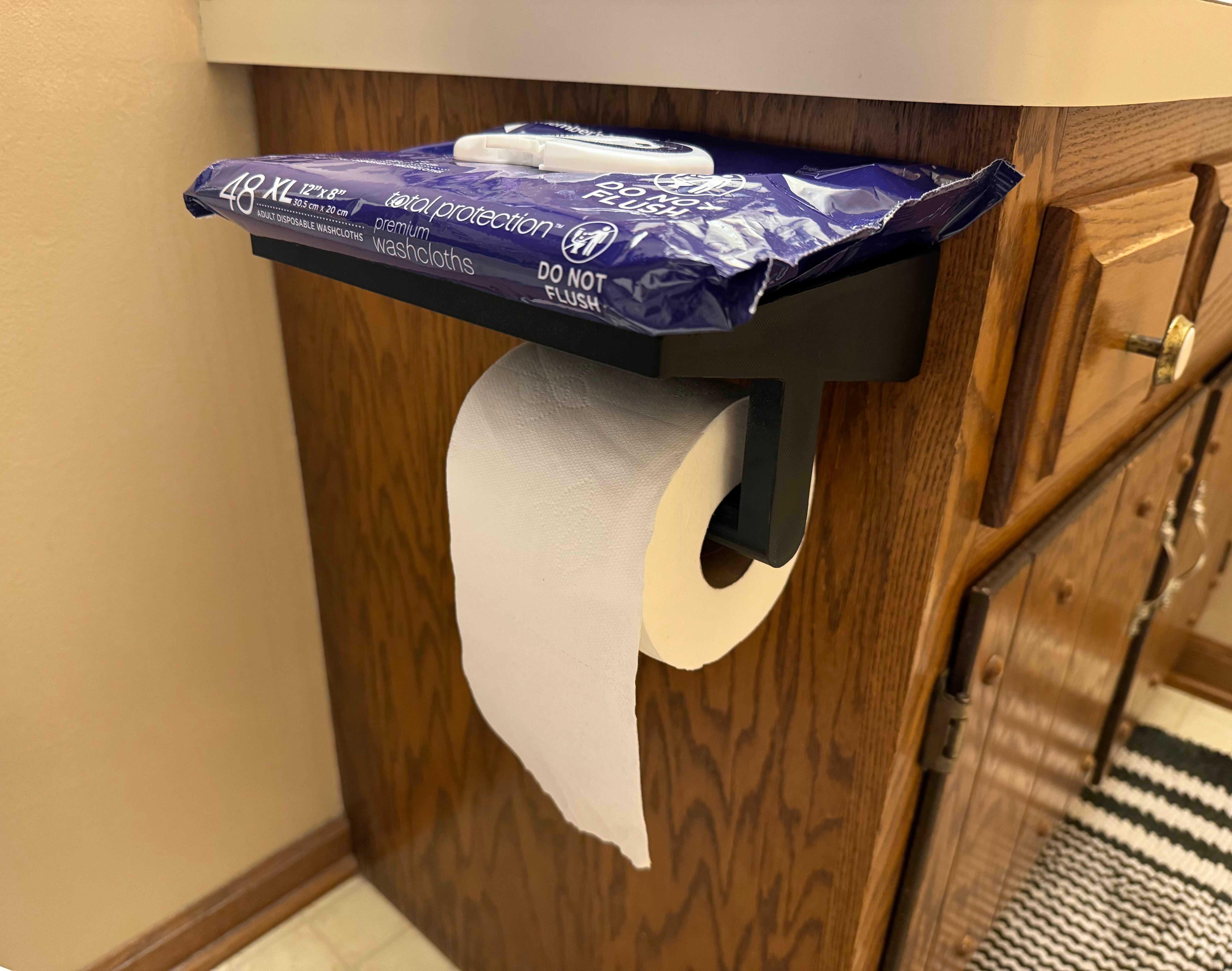 Toilet Paper Holder With Large Shelf 3D model thumbnail