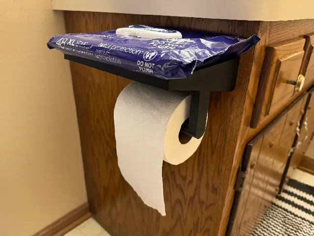 Toilet Paper Holder With Large Shelf