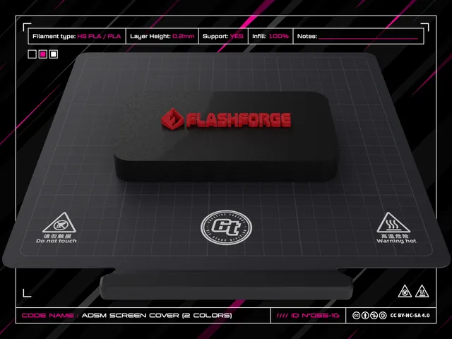 FlashForge AD5M Screen Cover (with Logo + USB Support)