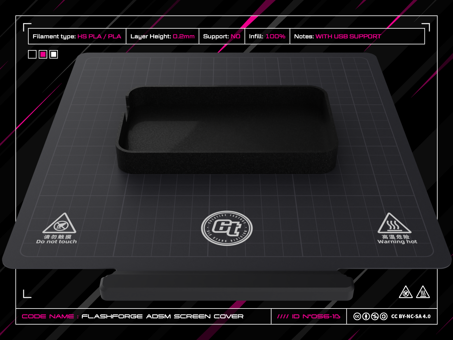 FlashForge AD5M Screen Cover (with USB Support)