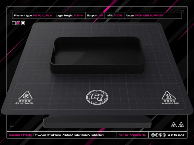 FlashForge AD5M Screen Cover (with USB Support)