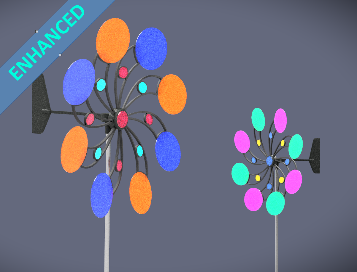 Hypnotic Spin Wheel with Tail Fin (see animation)