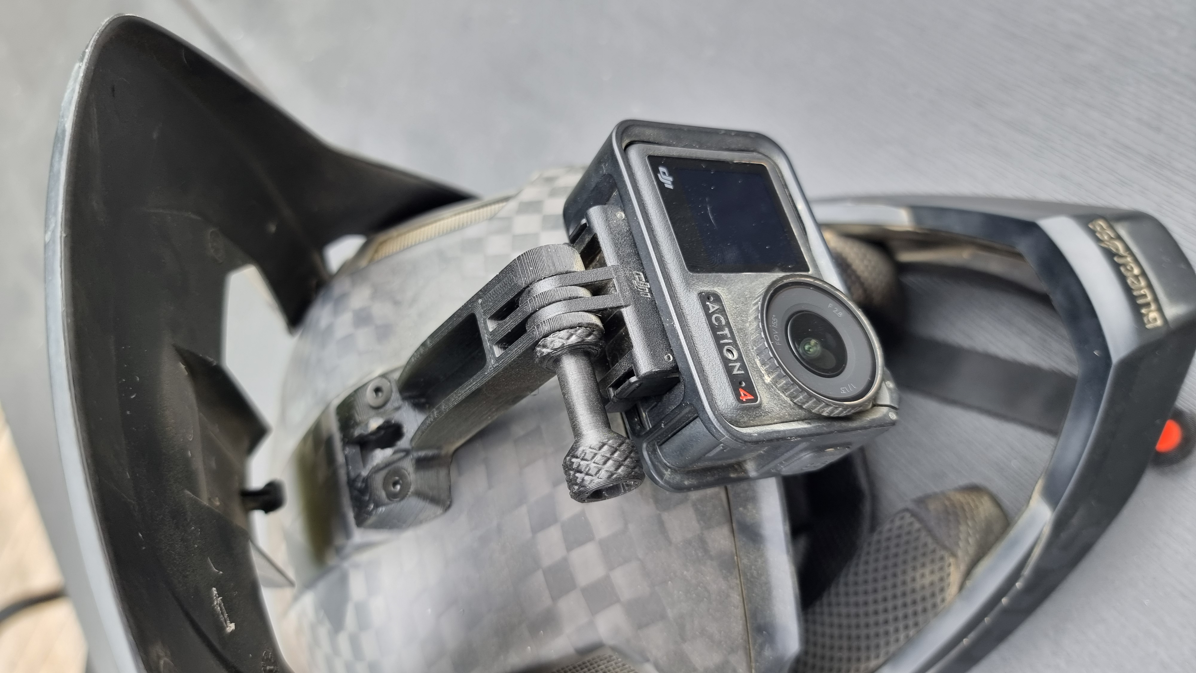 Action cam mount for Bluegrass Legit Full-Face Helmet