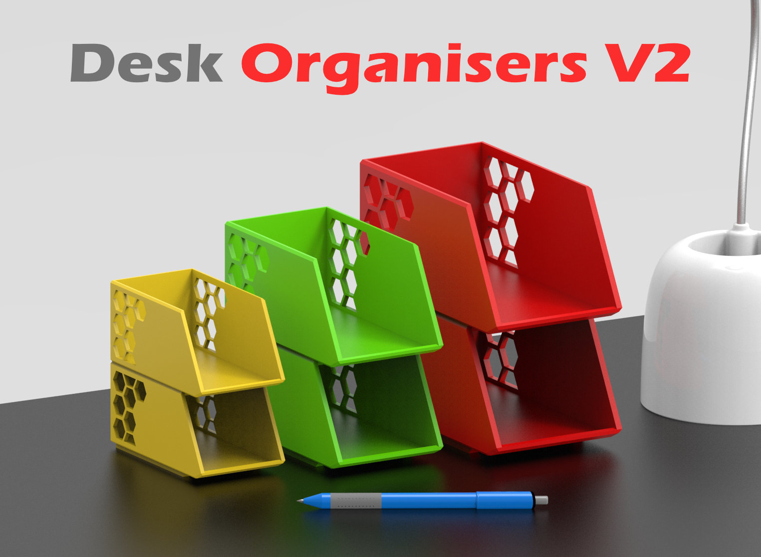 Stackable Work Desk Organiser V2, Open Design ( 3 variations ) by VC ...