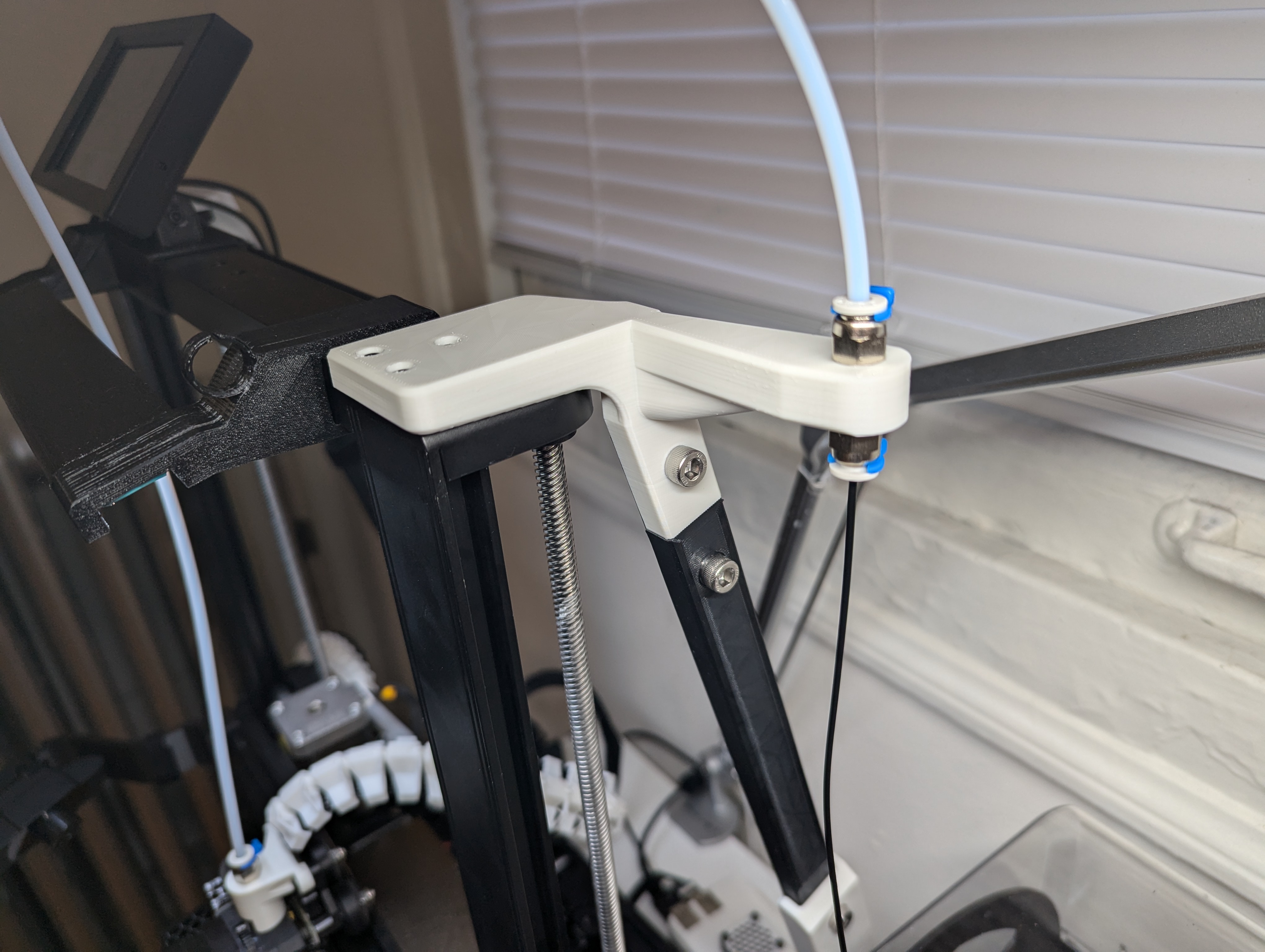 Ender 3 V3 SE KE Z Axis Reverse bowden mount for Anti-shake frame 3D model thumbnail