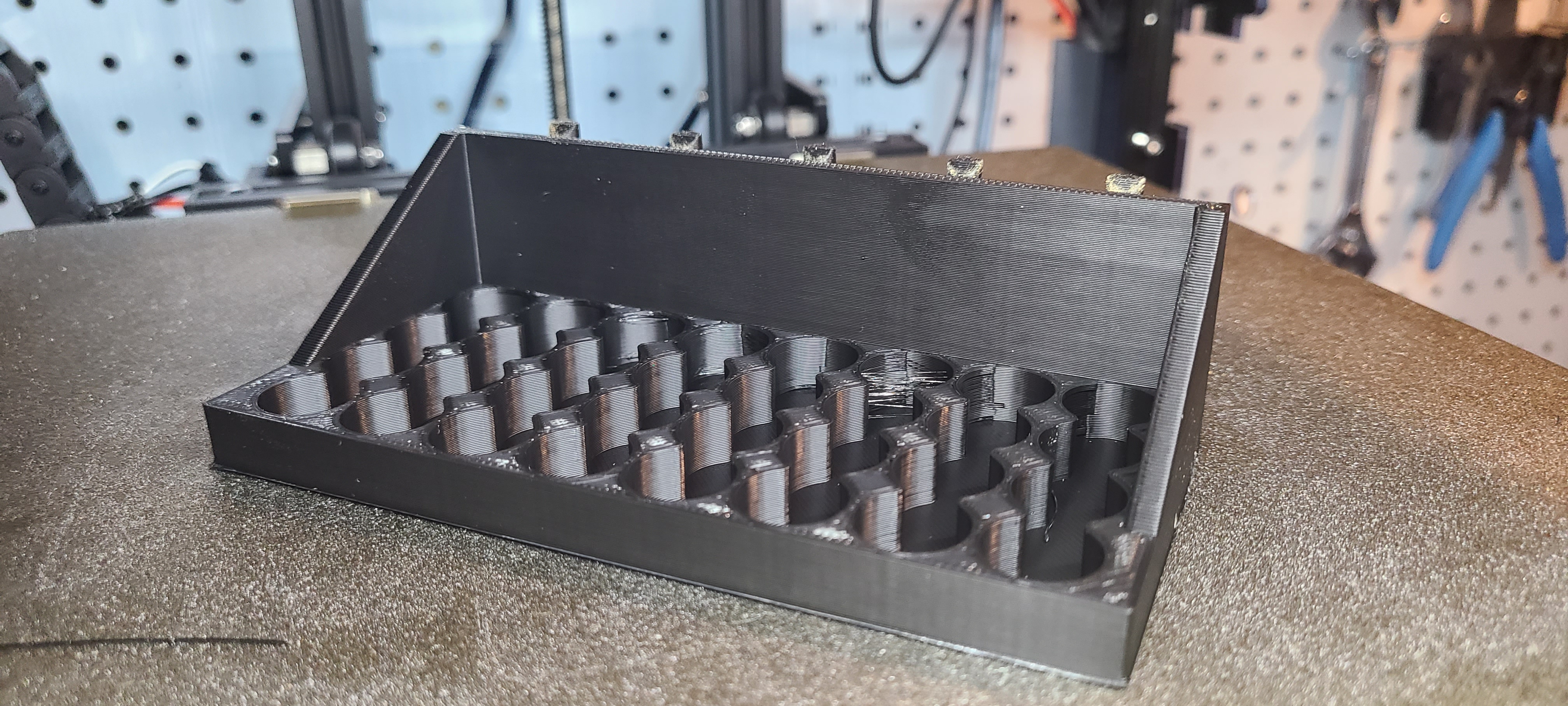 Pegboard AA Battery Tray 3D model thumbnail