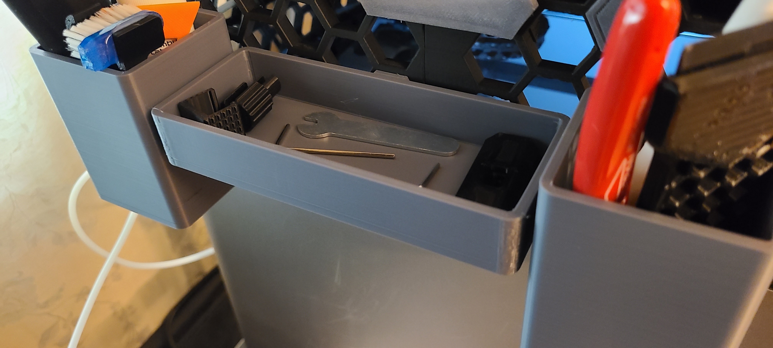 Short & Wide Storage Bin for X3D-V3 AMS Riser 3D model thumbnail